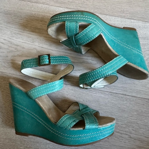 Marc Jacobs Wedge Sandals color- Lagoon size 38 (US 7) - Picture 2 of 16